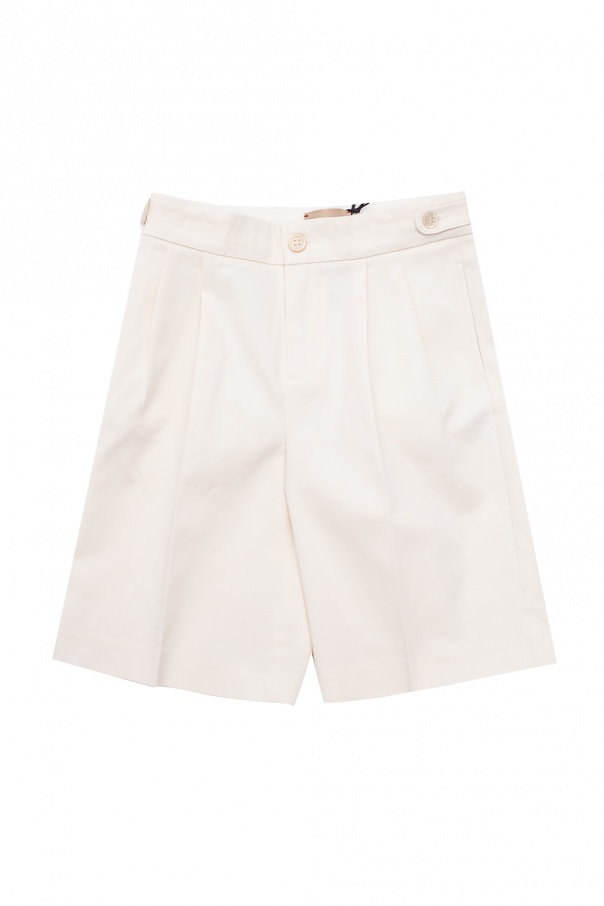 Gucci Kids Pleat-front shorts with logo